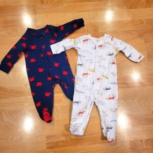 Carter's Long Sleeve footie pajama bundle size 6 months gender neutral